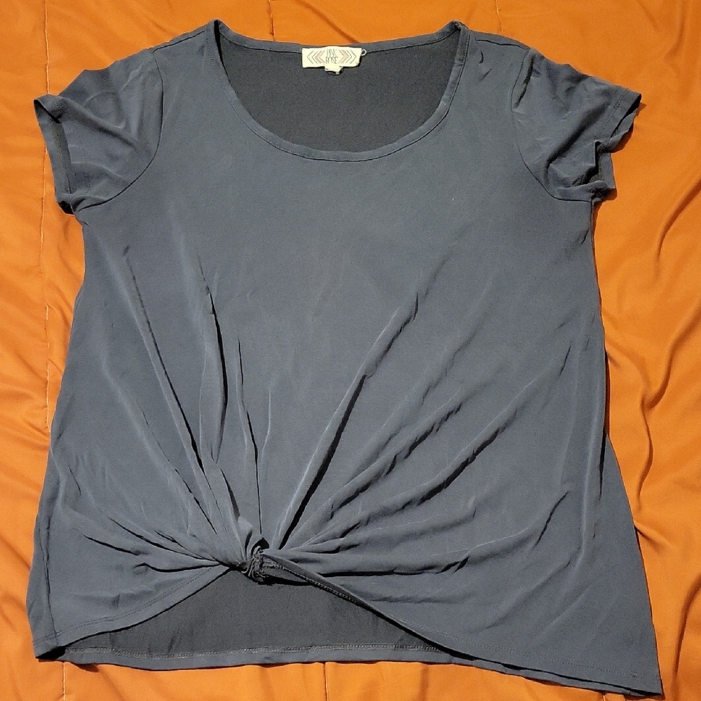 Pink Rose Gray Knot Front Tee
